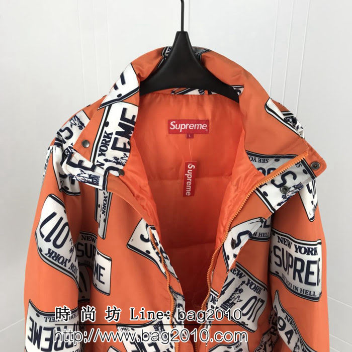 SUPREME 18Aw SuP車牌 麵包羽絨服 超級厚重 防風斜紋純棉 羽絨服 男女同款 ydi2560